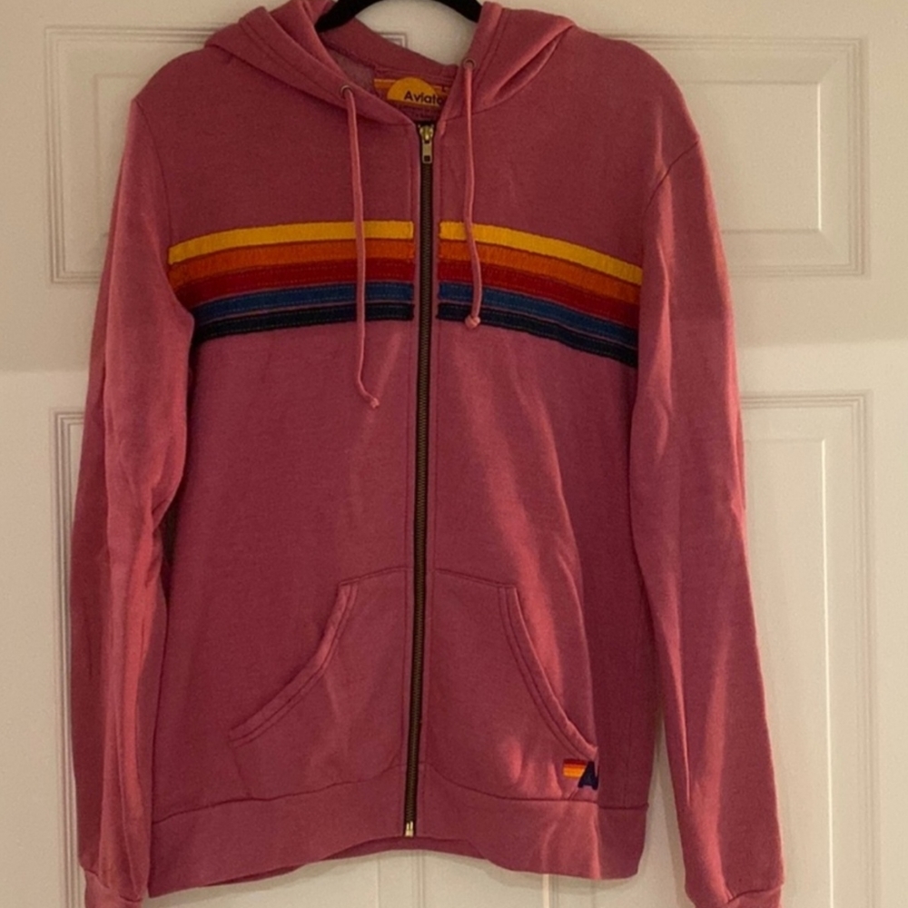 Rose Pink Large Aviator Nation zip-up hoodie
